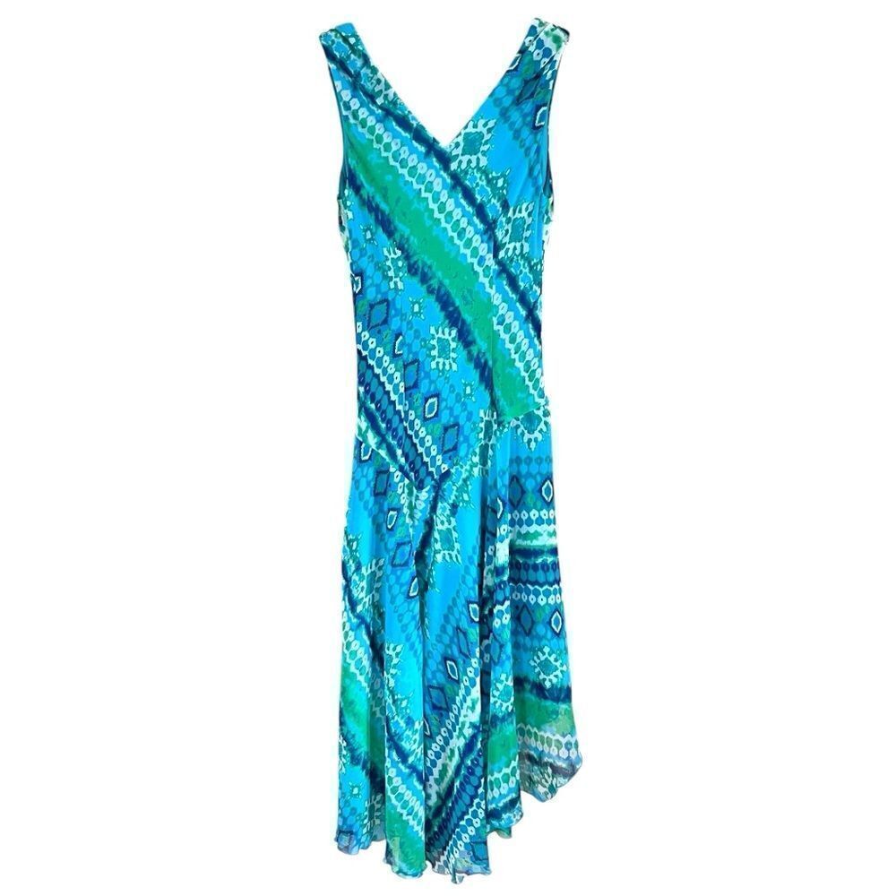 Rabbit Rabbit Rabbit Ikat Print Asymetrical Dress - Picture 2 of 9